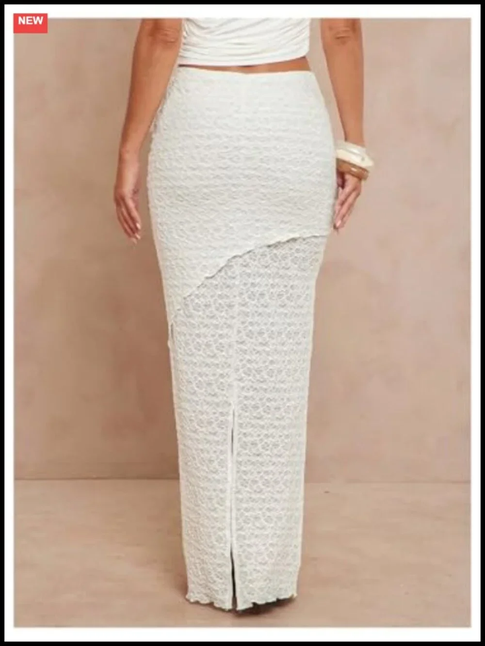 Women's Ruffle Maxi Skirt Low Rise Boho Vacation Pencil Skirt